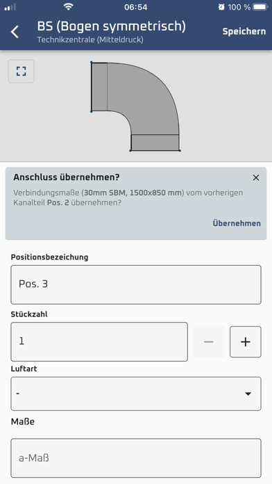 Digitales Lüftungsaufmaß Screenshot
