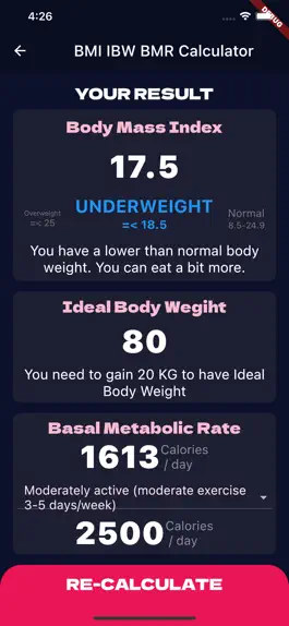 Game screenshot BMI IBW Calculator apk