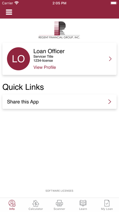 Regent Financial Mortgage Screenshot