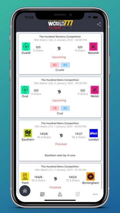 World 777 Cricket Live Line Screenshot