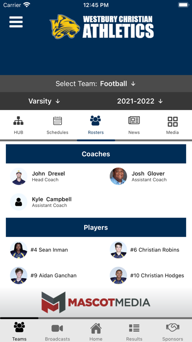 Westbury Christian Athletics Screenshot