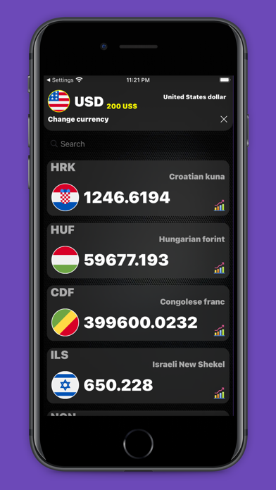 iCurrency - currency converter iPhone screenshot 4 - Travel app