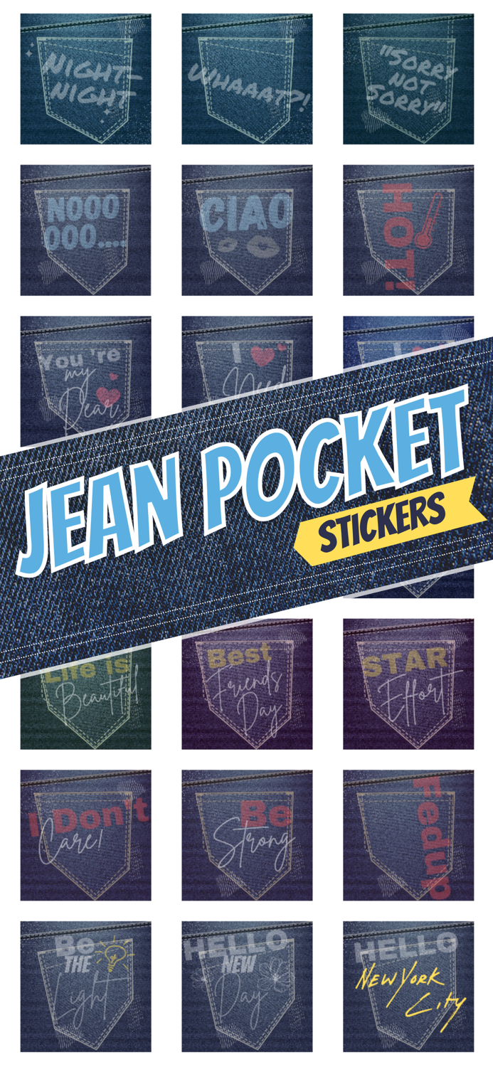 jean pocket stickers