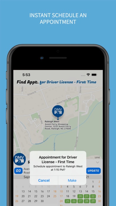 DMV NC Find Appointment Screenshot