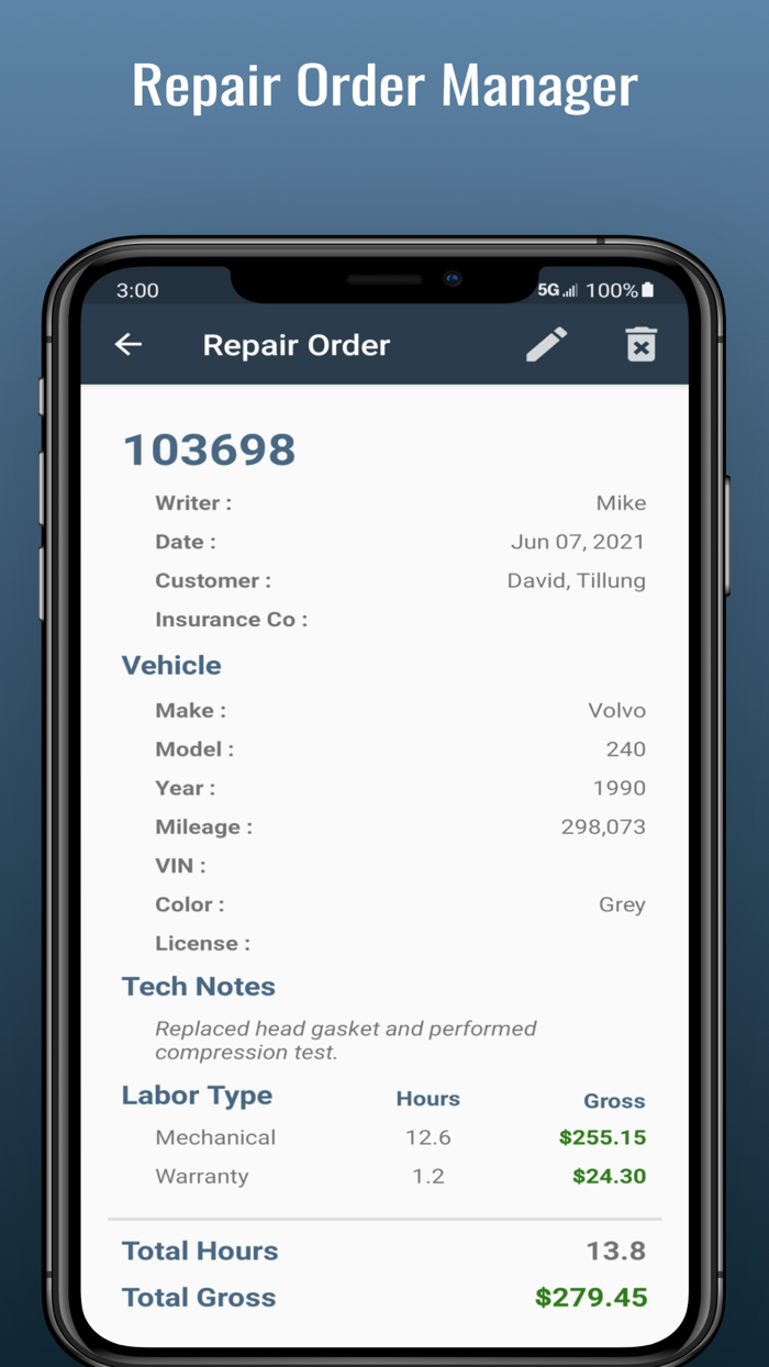 techtime-Repair Order Manager