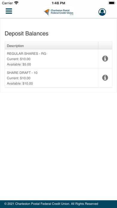 CPFCU Mobile Banking Screenshot