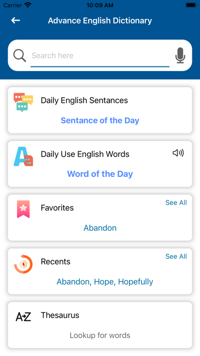 Advance English Dictionary Screenshot