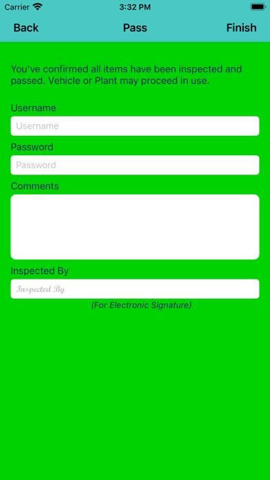 Plant PreStart Checklist Screenshot