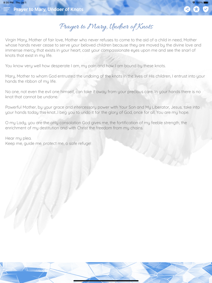 Mary undoer of knots