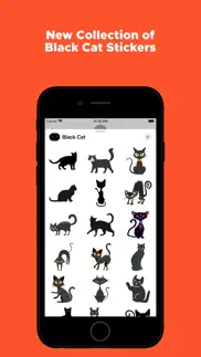 cute black cat stickers pack iphone screenshot 2