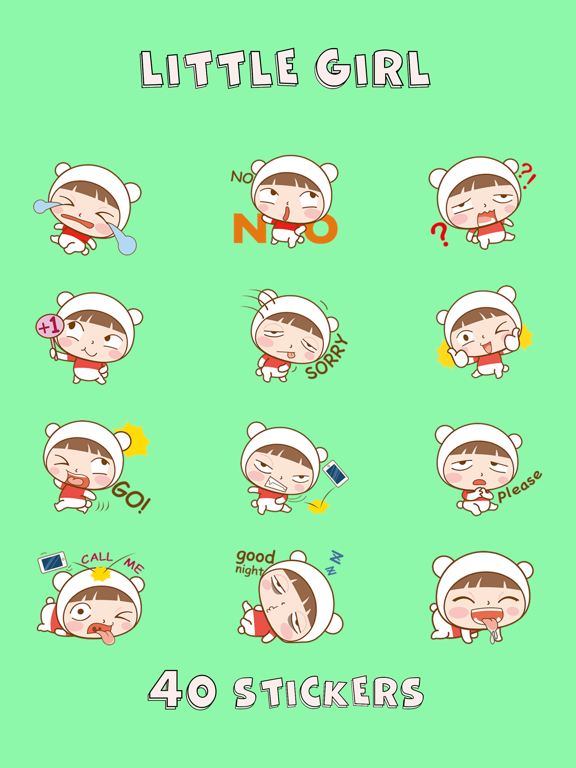 Screenshot #4 pour Little Cute Girl Sticker