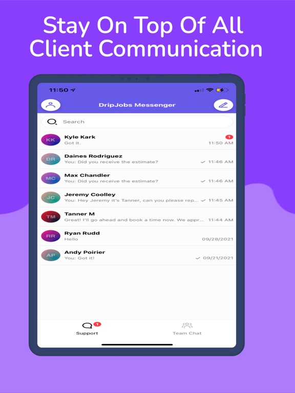 DripJobs Chat iPad screenshot 2 - Business app