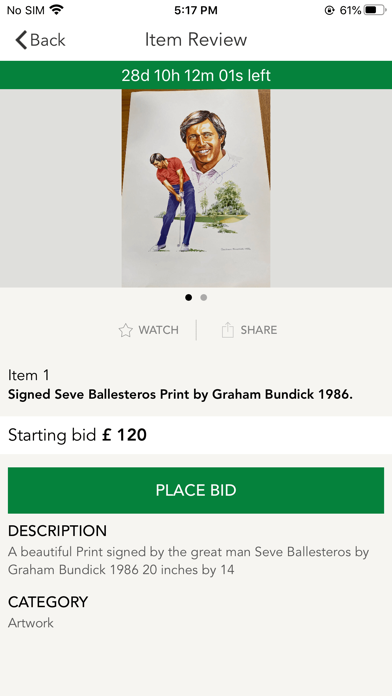 Old Sports Auction Screenshot