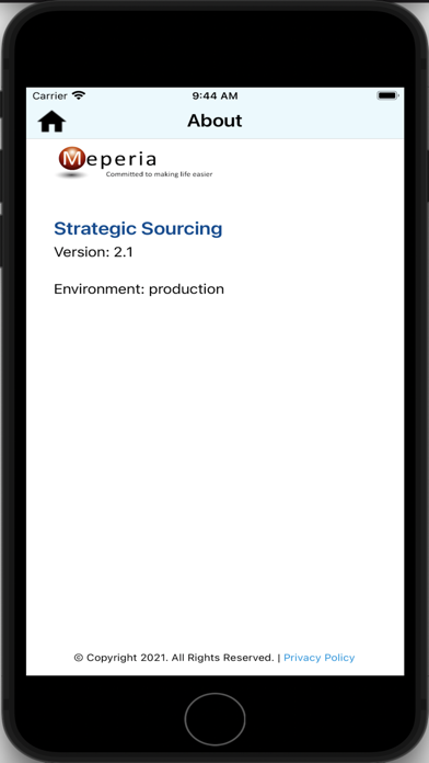 Meperia Strategic Sourcing Screenshot