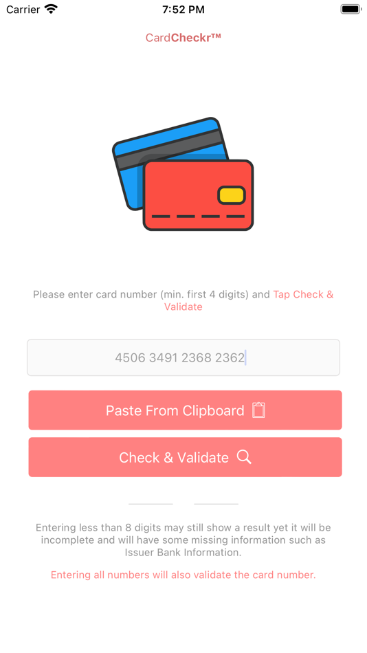 #1. Card Checker: Validate, Lookup (iOS) Podle: Zeliha Barutcu