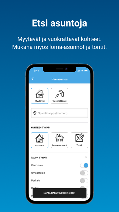 Screenshot #1 pour Oikotie - Asunnot ja Työpaikat