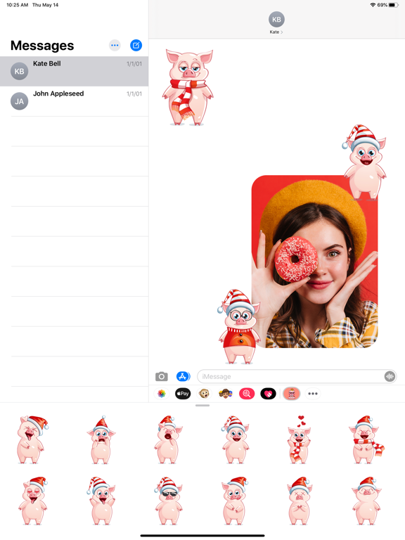 Screenshot #2 for Animated Piggy Stickers!