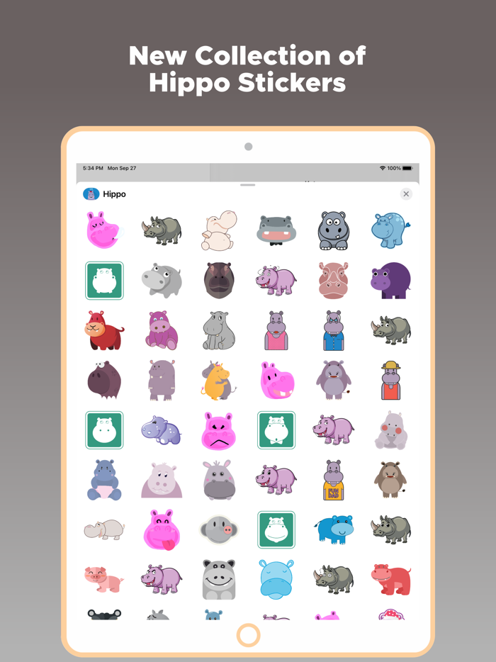 Happy Hippo Stickers