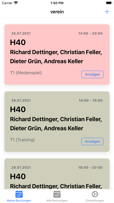 Screenshot #1 pour Vereinsbuchung.de scheduler
