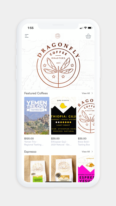 Dragonfly Coffee Roasters Screenshot 1 - AppWisp.com Dragonfly Coffee Roasters Screenshot 1 - AppWisp.com