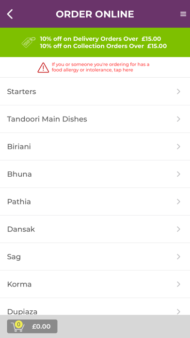 Asiana Restaurant Screenshot