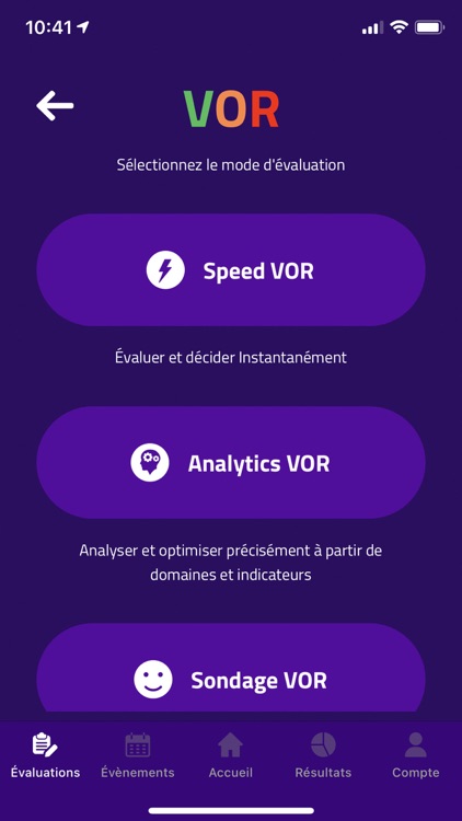 VOR -analyse des comportements