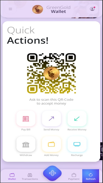 GreenGoldWallet Screenshot