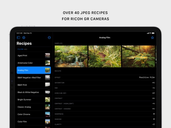 Screenshot #5 pour Ricoh Recipes — JPEG Settings