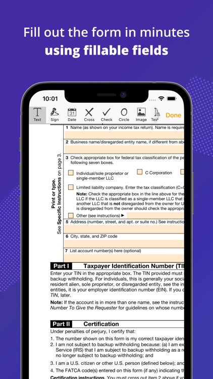 W-9 Form - PDF Template screenshot-3