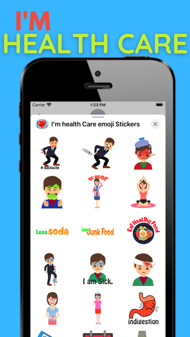 I'm health Care emoji Stickers Screenshot