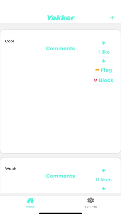 Yakker share anonymously Screenshot