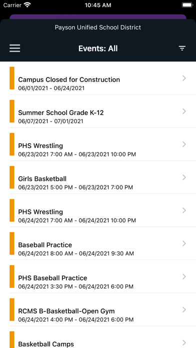 Payson Unified Schools Screenshot