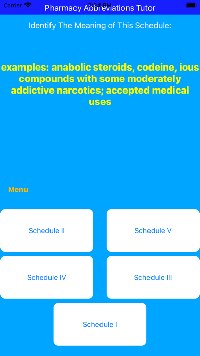 Pharmacy Abbreviations Tutor Screenshot