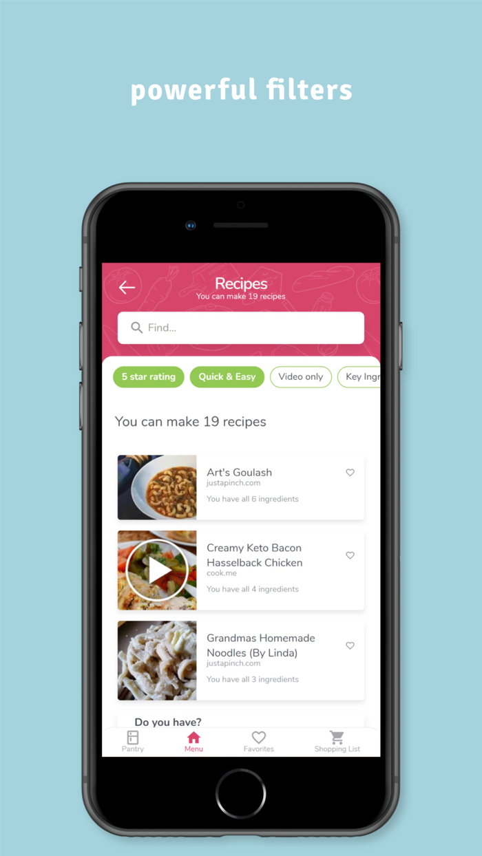 SuperCook Recipe By Ingredient