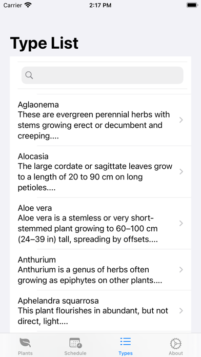 Plant Ed Plant Watering Diary Screenshot
