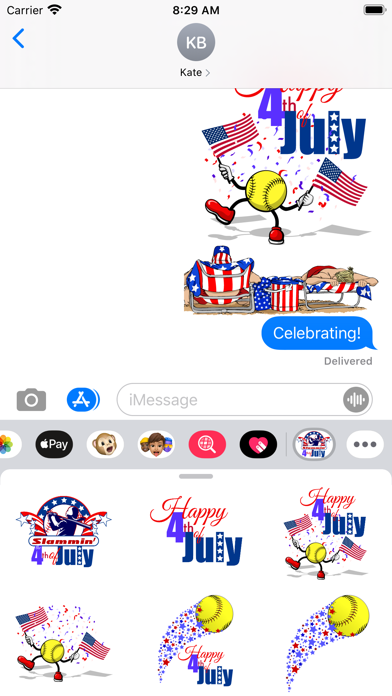 Screenshot #3 pour Softball 4th of July Stickers