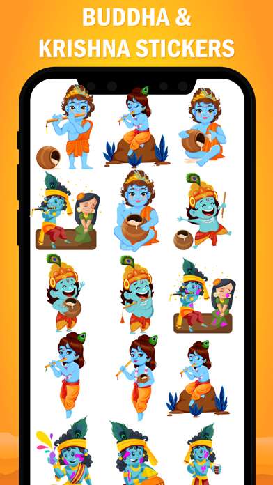 Buddha And Krishna Stickers Screenshot
