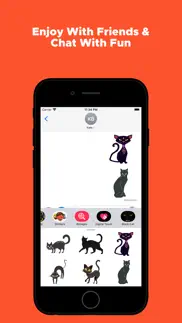 cute black cat stickers pack iphone screenshot 4