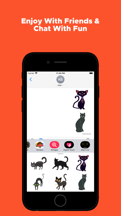 Cute Black Cat Stickers Pack Screenshot