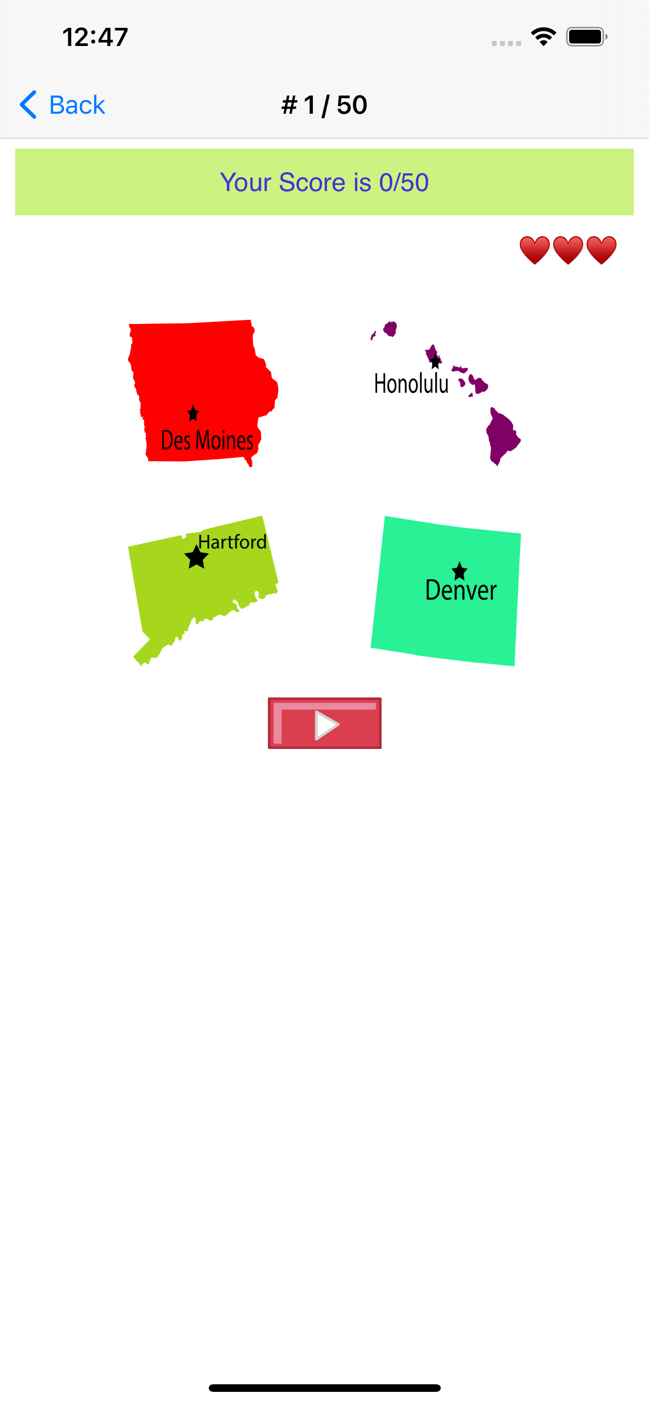 US States, Maps, Capitals Quiz