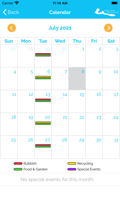Bega Valley Shire Waste Info Screenshot