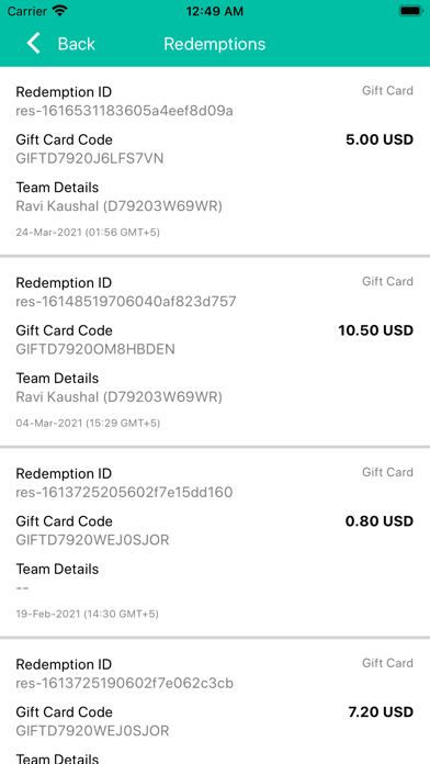 Giftcard & Voucher Screenshot