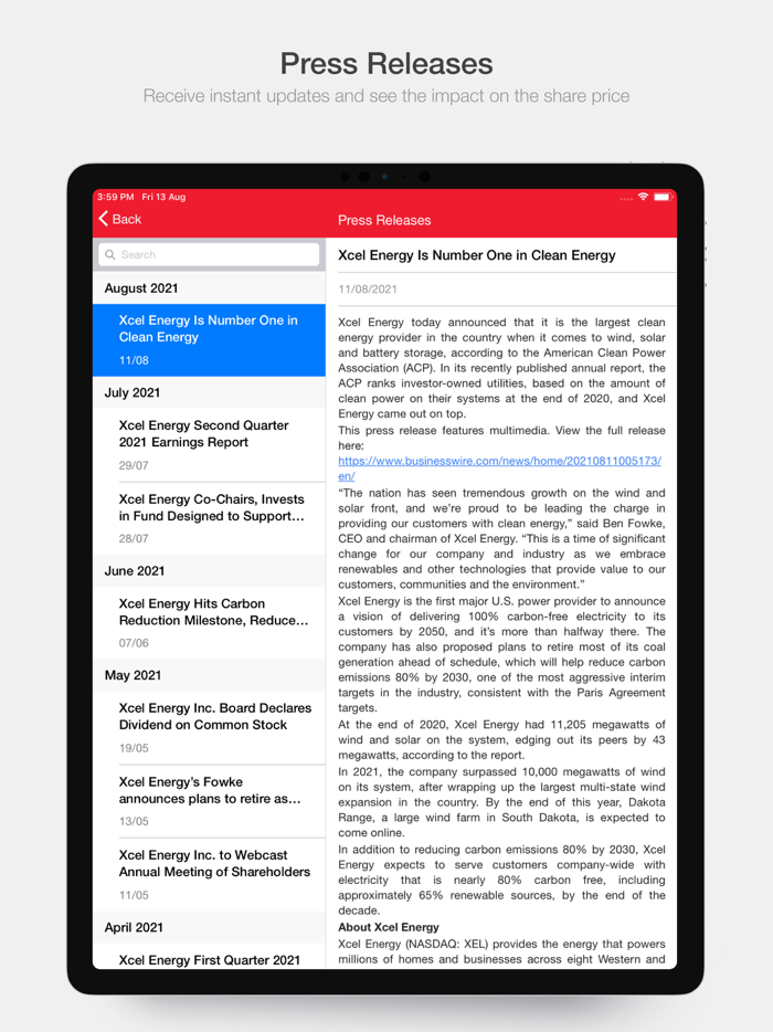 Xcel Energy Investor Relations