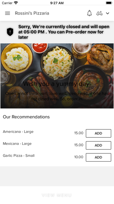 Rossini's Pizzaria And Bistro Screenshot