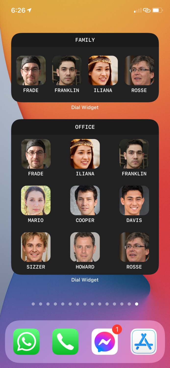 Call Widget  Quick Contacts
