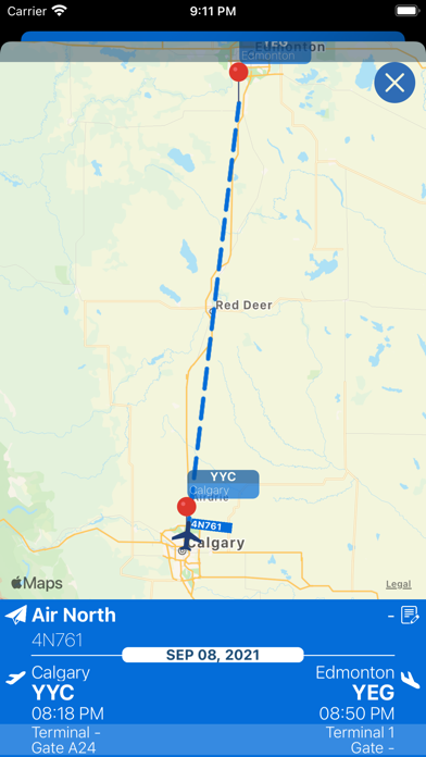 Edmonton Airport Info + Radar Screenshot