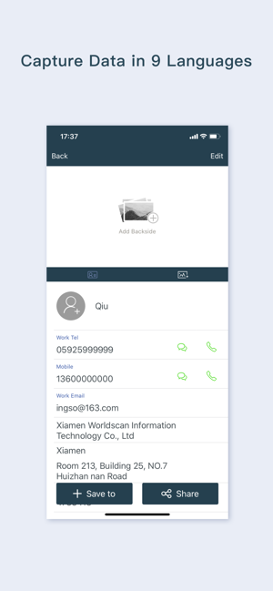 ‎business card scanner-sam pro Screenshot