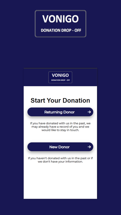 Vonigo - Donation Drop-Off Screenshot