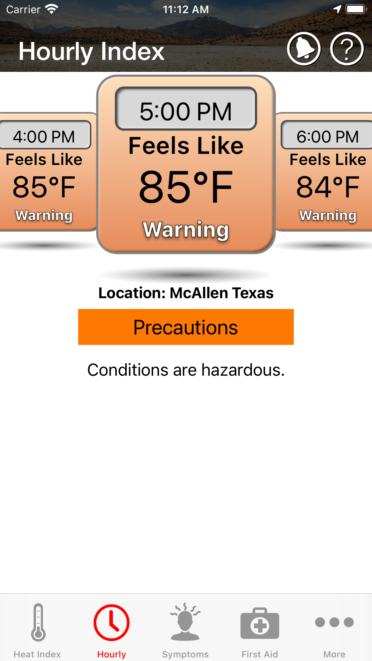 OSHA-NIOSH Heat Safety Tool screenshot 2