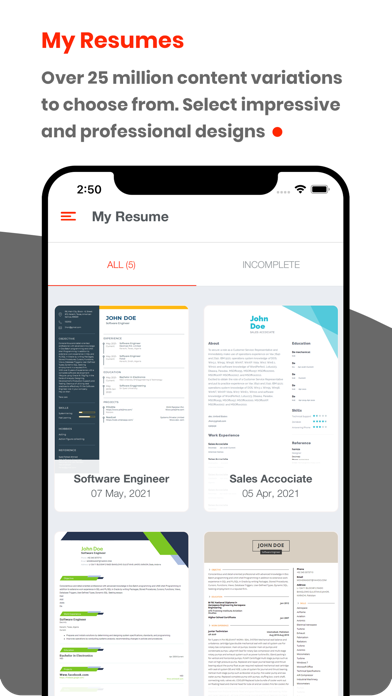 Resume Inc. Screenshot